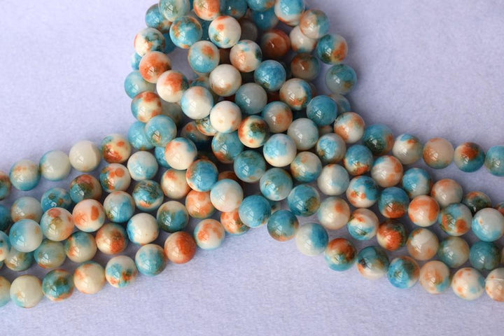 15.5" 6mm/8mm/10mm/12mm blue dyed jade Round beads gemstone