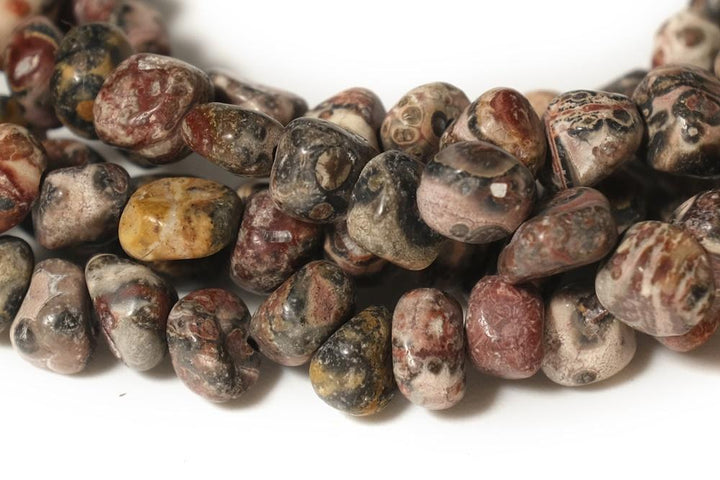 15.5" 3~5mm Natural Leopard skin stone pebbles beads,potato beads, small nugget beads