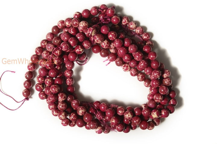 15.5" 6mm/8mm/10mm Rose red emperor jasper round beads,Sea Sediment