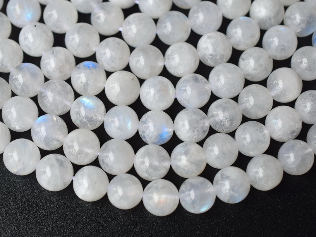 10mm AA Natural Blue shinning white Moonstone round beads