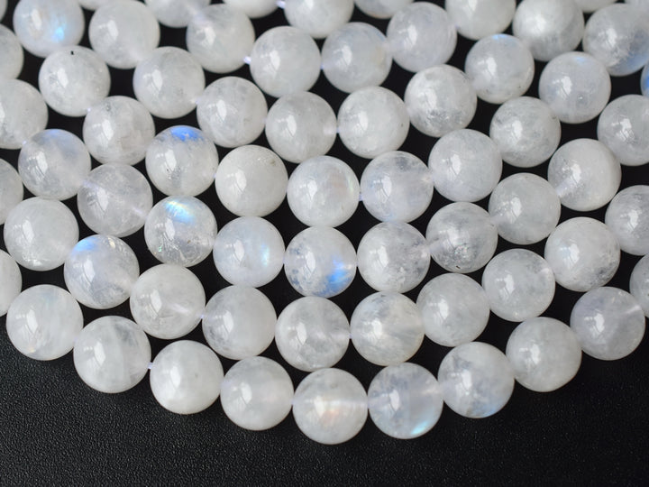 10mm AA Natural Blue shinning white Moonstone round beads