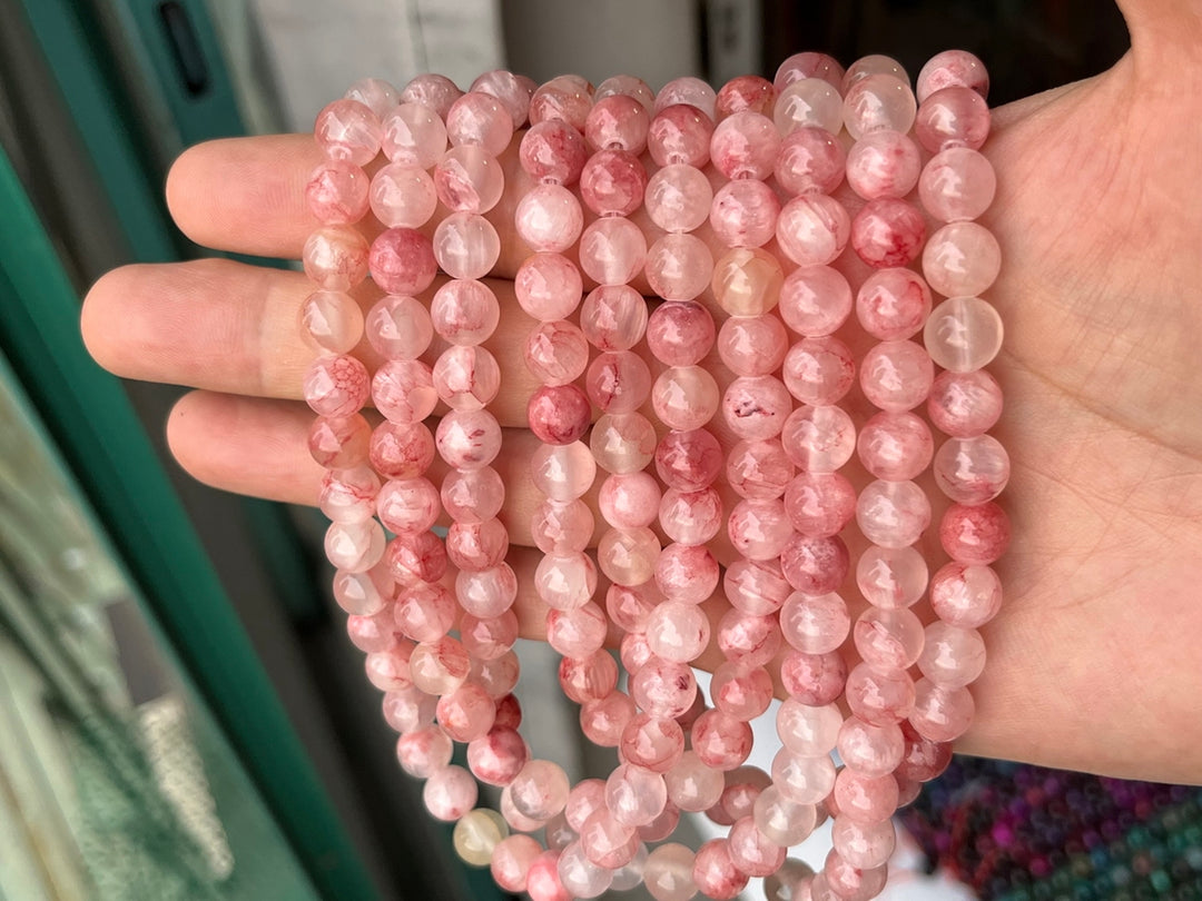 15.5" 8mm Dyed red jade Round jewelry beads