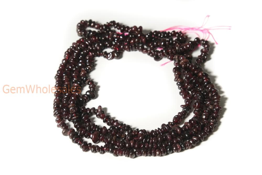 34" Garnet 5x10mm chips , Red garnet small chips gemstone