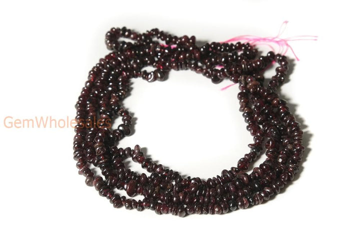 34" Garnet 5x10mm chips , Red garnet small chips gemstone
