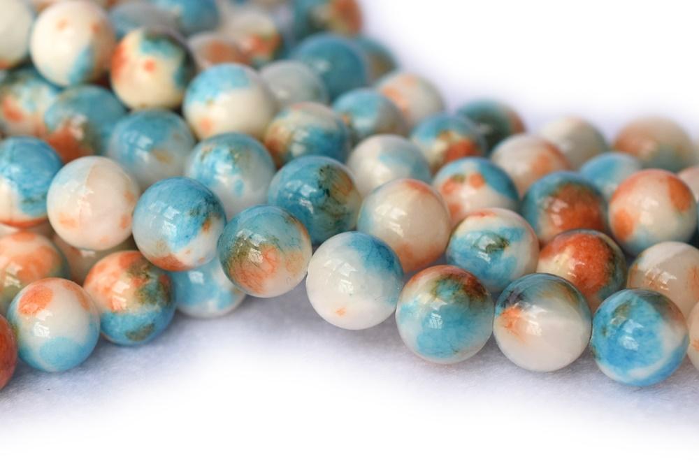 15.5" 6mm/8mm/10mm/12mm blue dyed jade Round beads gemstone