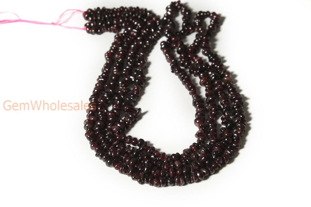 34" Garnet 5x10mm chips , Red garnet small chips gemstone