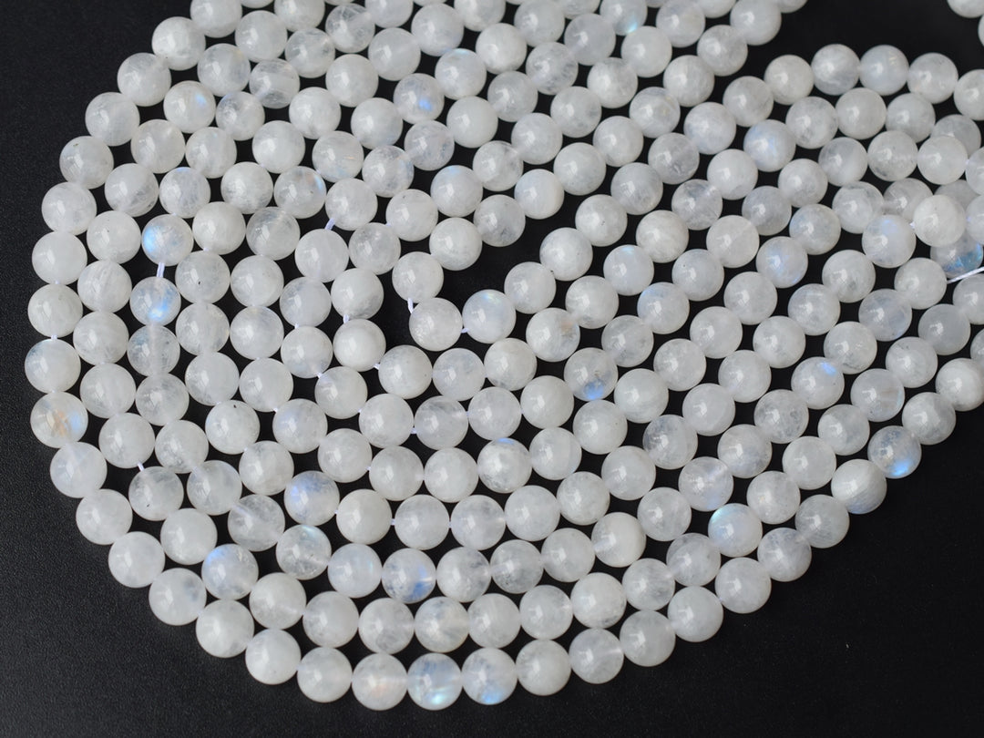10mm AA Natural Blue shinning white Moonstone round beads