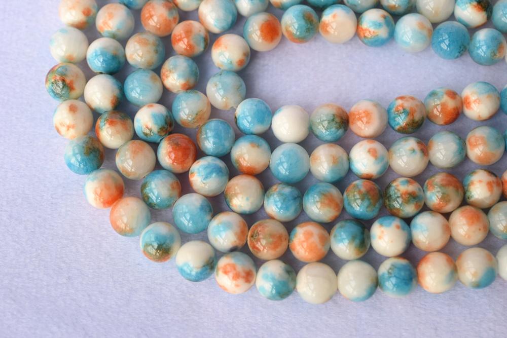 15.5" 6mm/8mm/10mm/12mm blue dyed jade Round beads gemstone