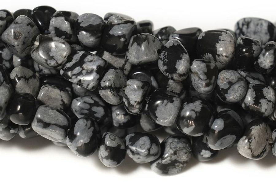 15.5" 3~5mm Natural Snowflake obsidian pebbles beads,potato beads,small nugget beads,black grey color