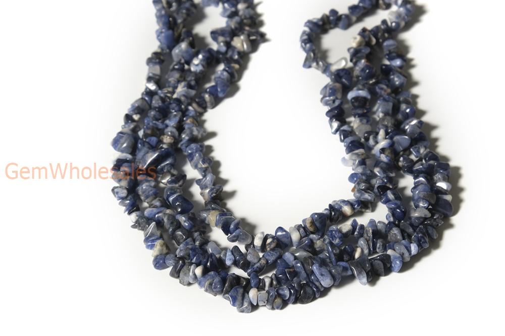 34" Sodalite 5x10mm chips , Sodalite small chips gemstone