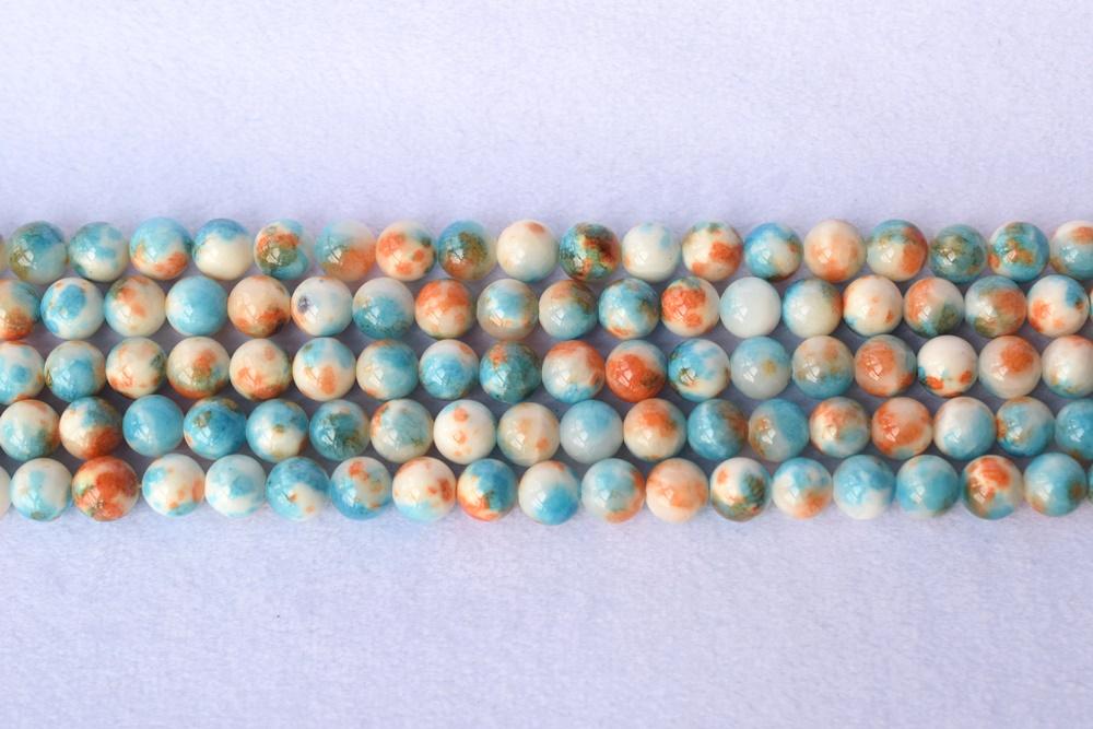 15.5" 6mm/8mm/10mm/12mm blue dyed jade Round beads gemstone