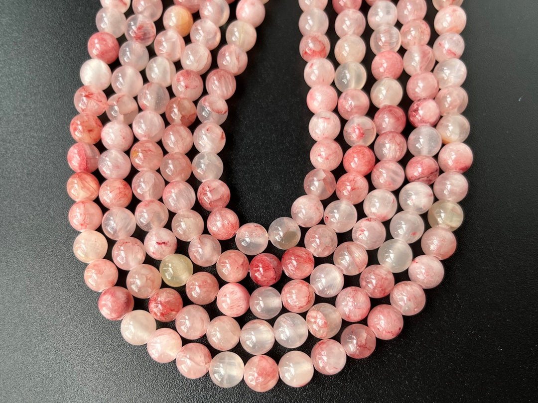 15.5" 8mm Dyed red jade Round jewelry beads