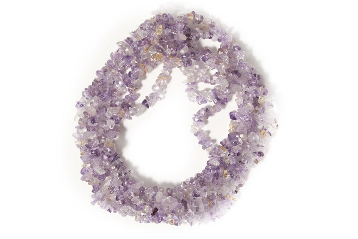 34" Natural Ametrine 5x10mm chips beads, purple yellow small chips