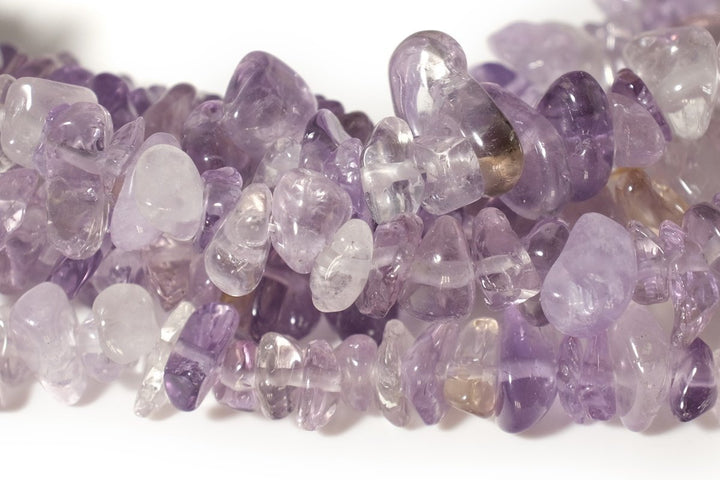 34" Natural Ametrine 5x10mm chips beads, purple yellow small chips