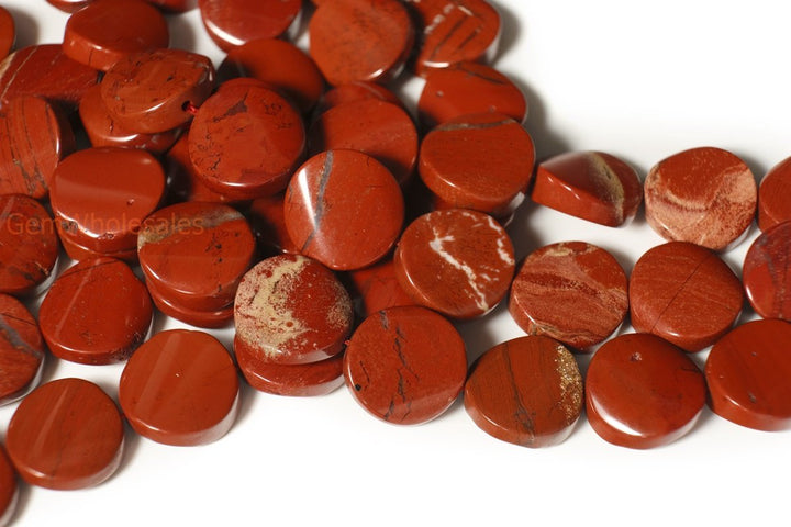 15.5" 16mm red jasper twisted coin, red jasper wave coin, semi precious stone