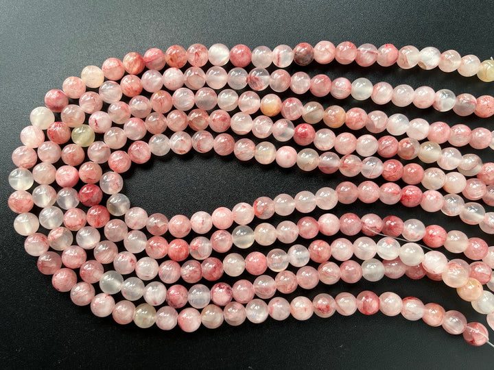 15.5" 8mm Dyed red jade Round jewelry beads