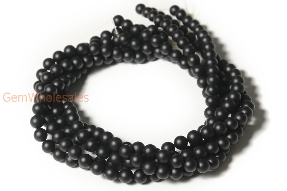 15.5" Matte/frosted black onyx 8mm/10mm/12mm agate round beads,gemstone