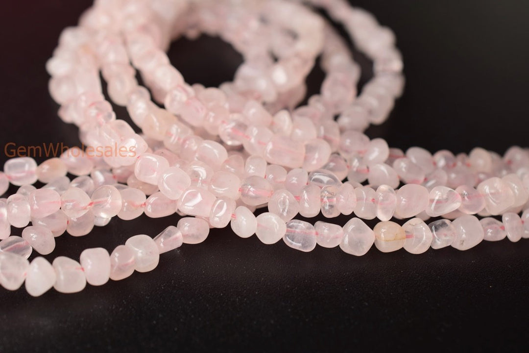15.5" 3~5mm Natural rose quartz small pebbles/nugget beads,potato beads