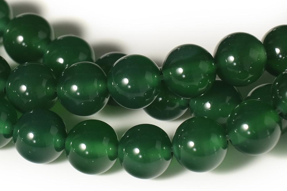 15.25" 12mm/14mm/16mm green Agate Round beads Gemstone