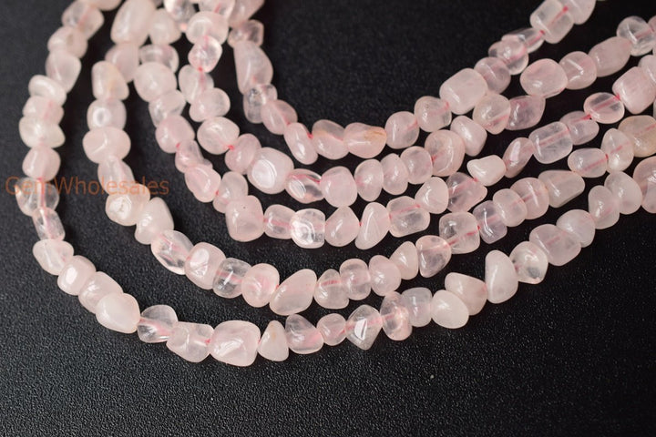 15.5" 3~5mm Natural rose quartz small pebbles/nugget beads,potato beads