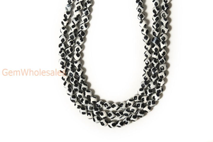 14.5" Black color Bulk tibetan Dzi agate round beads 8mm/10mm/12mm