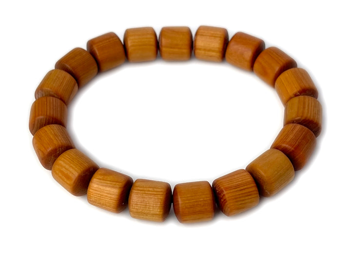 7.5" 10mm light Fragrant Cypress wood Barrel beads bracelets