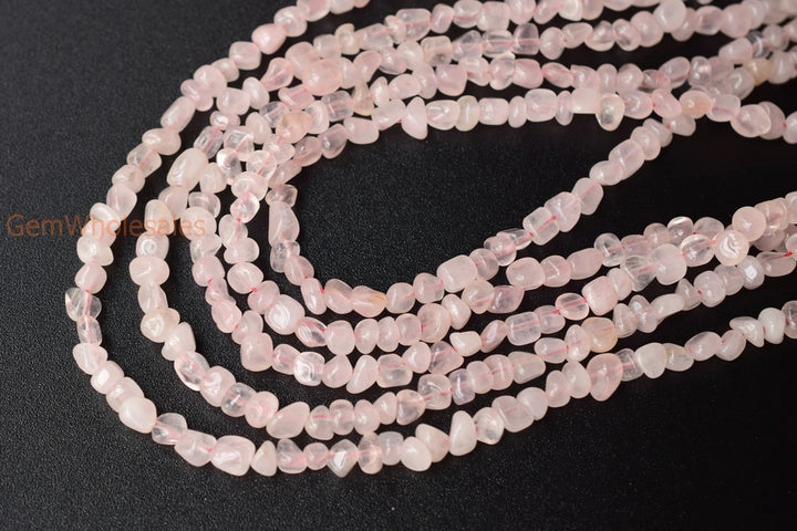 15.5" 3~5mm Natural rose quartz small pebbles/nugget beads,potato beads