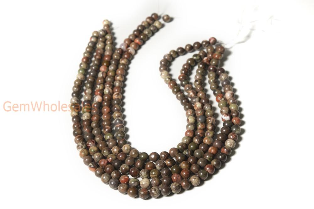 15.5" natural 8mm/10mm/12mm red brown flower Agate Round beads