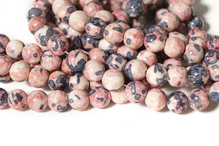 15.5" 6mm/8mm/10mm/12mm Dyed Pink purple rain flower stone,mix color rain flower jasper
