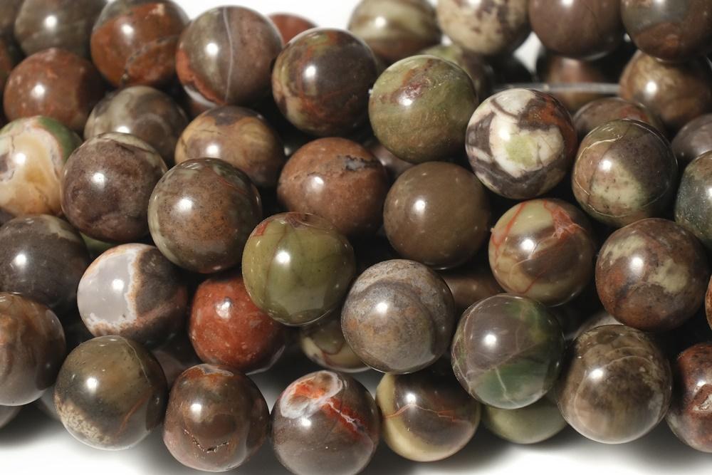 15.5" natural 8mm/10mm/12mm red brown flower Agate Round beads
