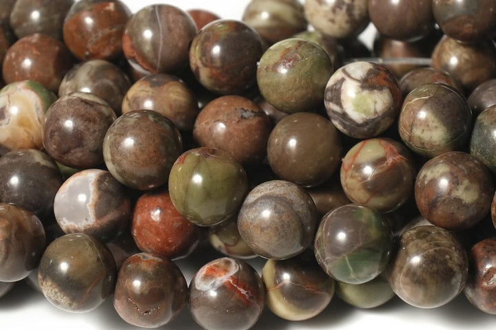 15.5" natural 8mm/10mm/12mm red brown flower Agate Round beads