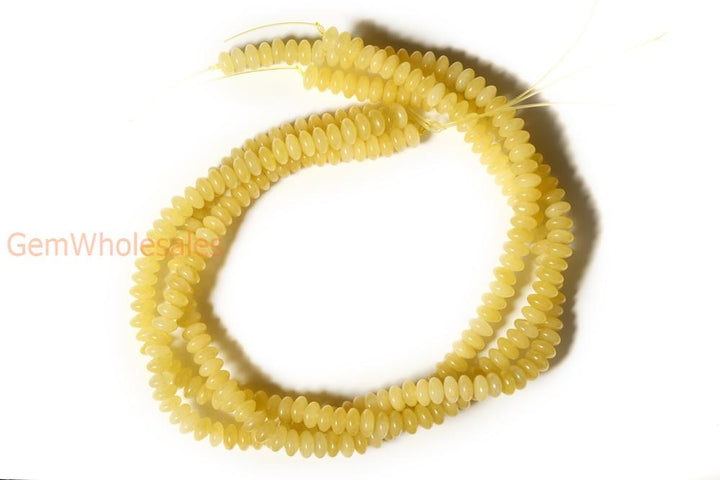 15.5" 8x4mm Natural yellow jade rondelle beads,disc beads, roundel beads 8x4mm