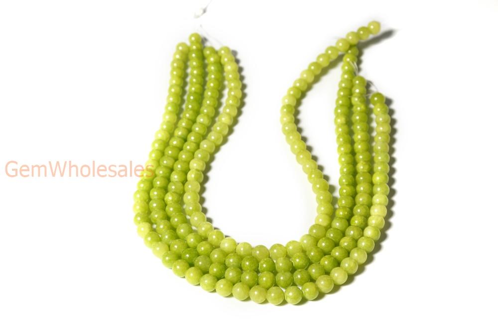 15.5" 6mm/8mm/10mm/12mm green dyed jade Round beads gemstone