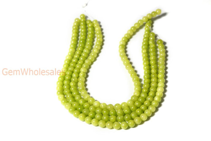 15.5" 6mm/8mm/10mm/12mm green dyed jade Round beads gemstone