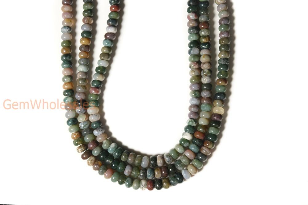 15.5" 5x8mm Natural Indian agate rondelle/roundel beads, disc beads