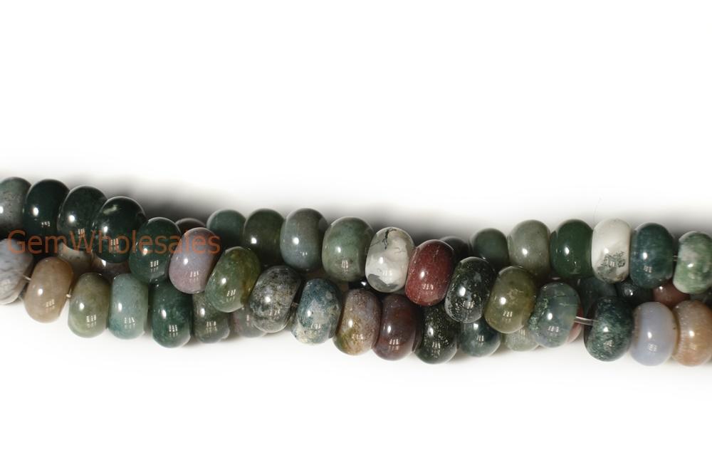 15.5" 5x8mm Natural Indian agate rondelle/roundel beads, disc beads