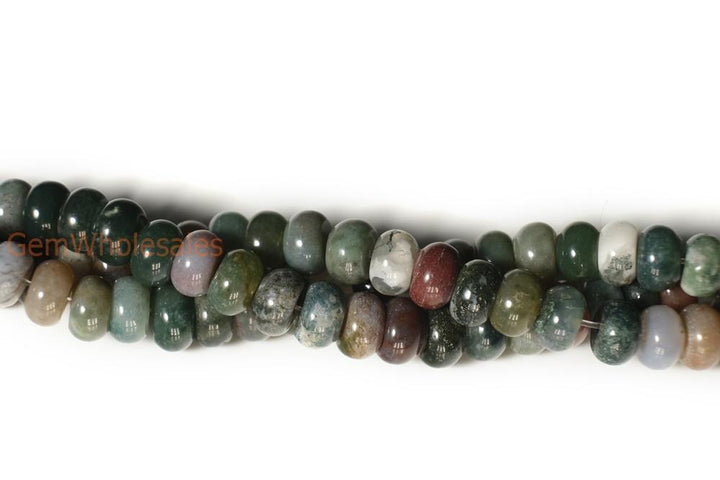 15.5" 5x8mm Natural Indian agate rondelle/roundel beads, disc beads