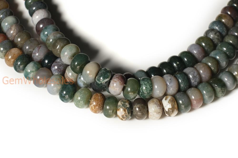 15.5" 5x8mm Natural Indian agate rondelle/roundel beads, disc beads