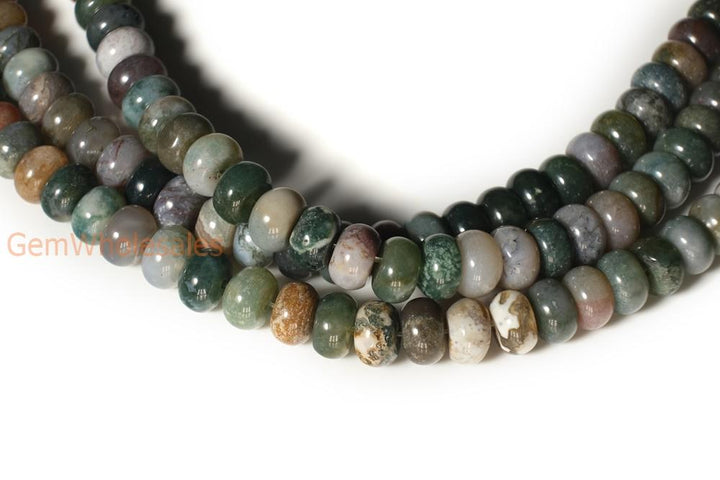 15.5" 5x8mm Natural Indian agate rondelle/roundel beads, disc beads