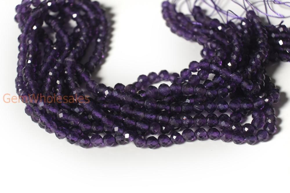 15.5" Natural Amethyst 4mm round faceted beads,gemstone