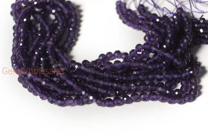 15.5" Natural Amethyst 4mm round faceted beads,gemstone