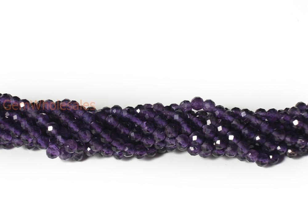 15.5" Natural Amethyst 4mm round faceted beads,gemstone