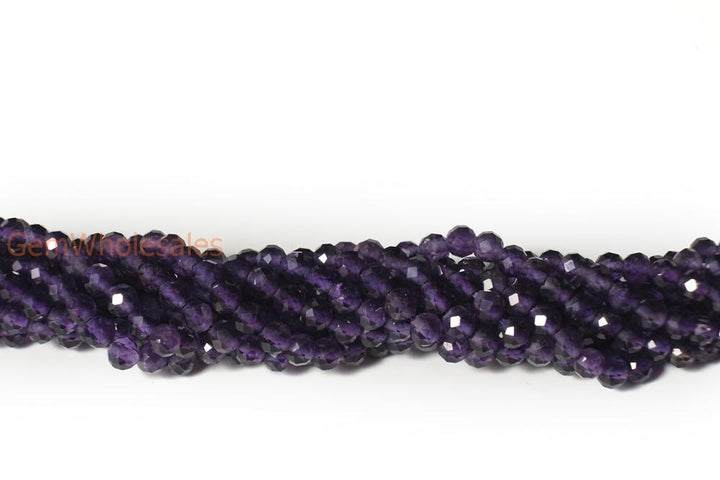 15.5" Natural Amethyst 4mm round faceted beads,gemstone