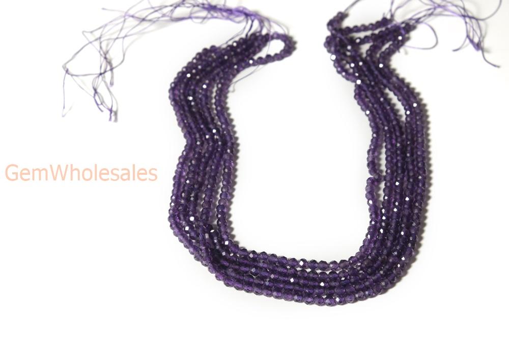 15.5" Natural Amethyst 4mm round faceted beads,gemstone