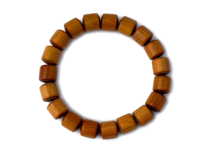 7.5" 10mm light Fragrant Cypress wood Barrel beads bracelets