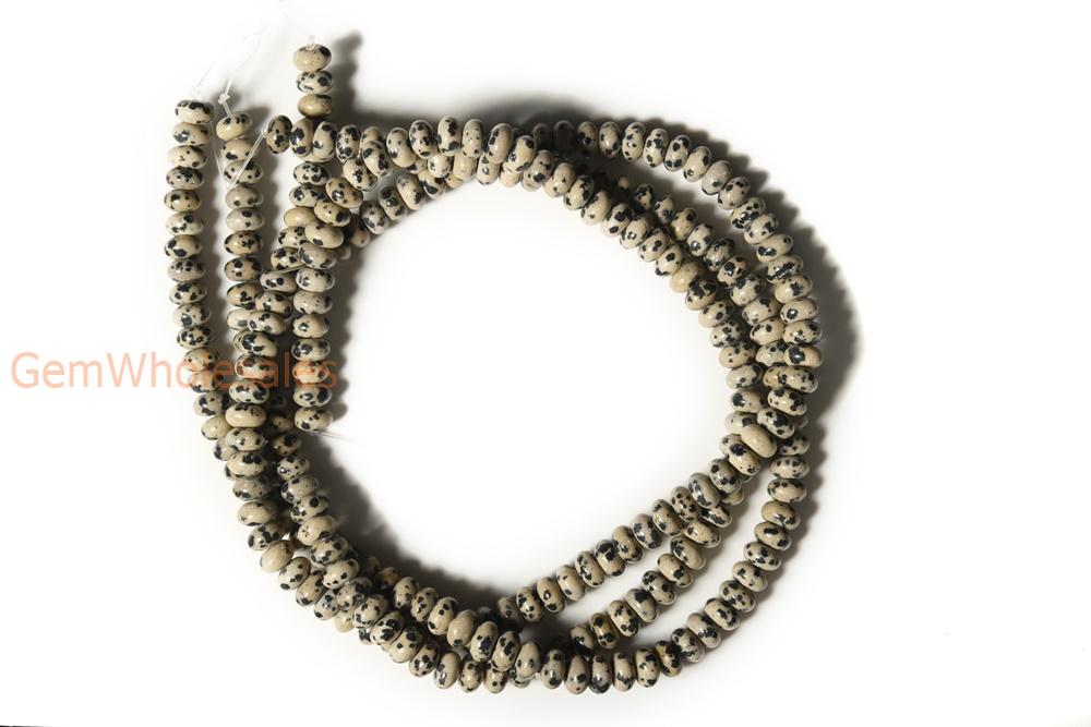 15.5" 8x4mm Natural dalmation jasper rondelle beads,disc beads, roundel beads 8x4mm