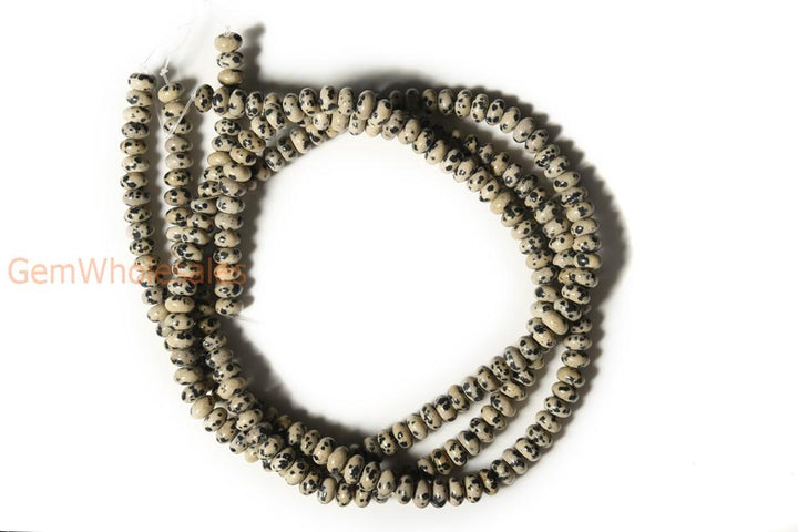 15.5" 8x4mm Natural dalmation jasper rondelle beads,disc beads, roundel beads 8x4mm