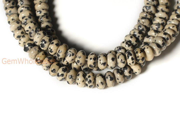 15.5" 8x4mm Natural dalmation jasper rondelle beads,disc beads, roundel beads 8x4mm