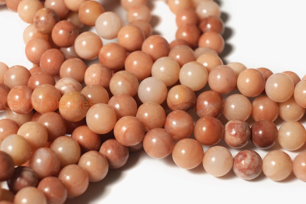 15.5" 8mm/10mm Natural pink aventurine round beads, pink gemstone