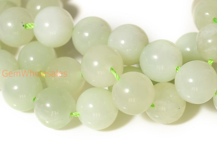 15.5" 10mm Natural green new jade Round beads gemstone